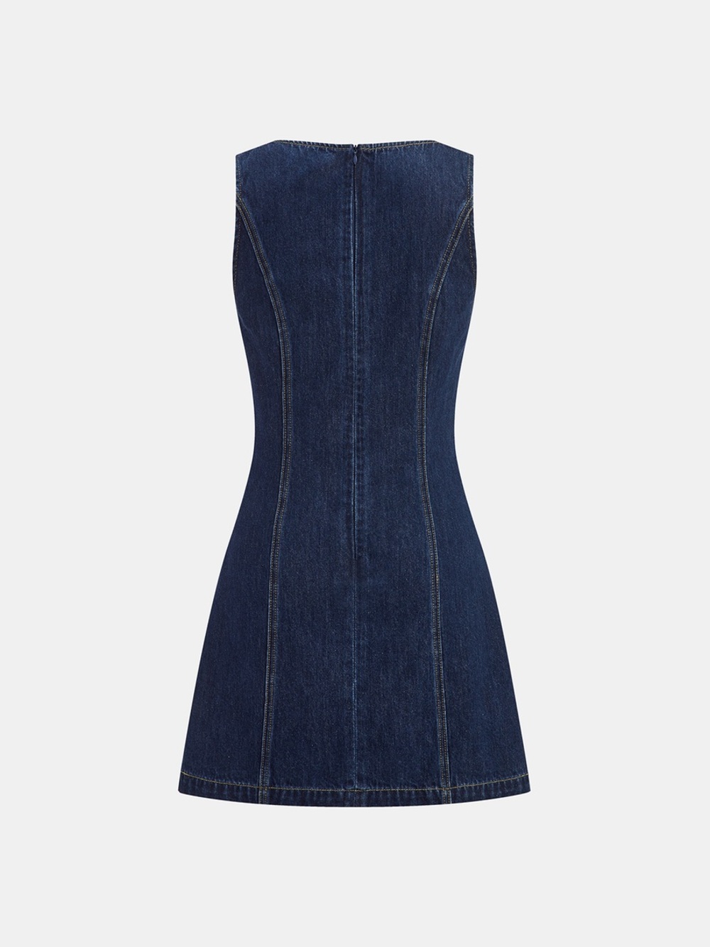 Metal Detail Denim Sleeveless Mini Dress NWT - Picture 5 of 5